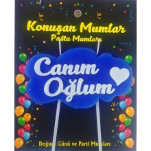 Canım Oğlum Yazılı Mum Mavi