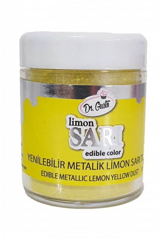 Limon Sarı Yenilebilir Metalik Toz 4  gr