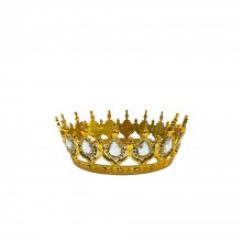 Pasta Üstü Taç Taşlı Gold Beyaz Taşlı